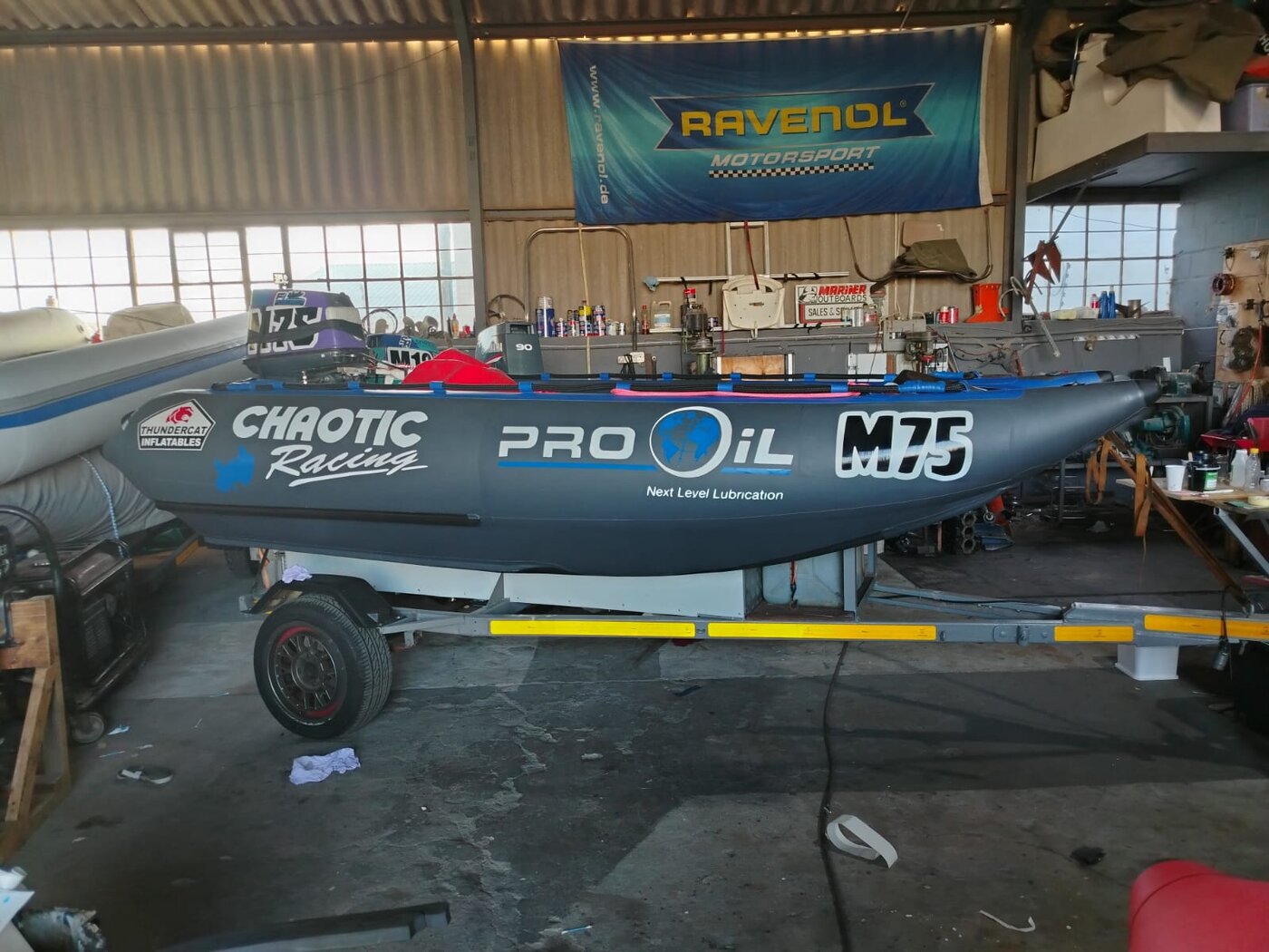 Pro Oil M75 — branded RHIB
