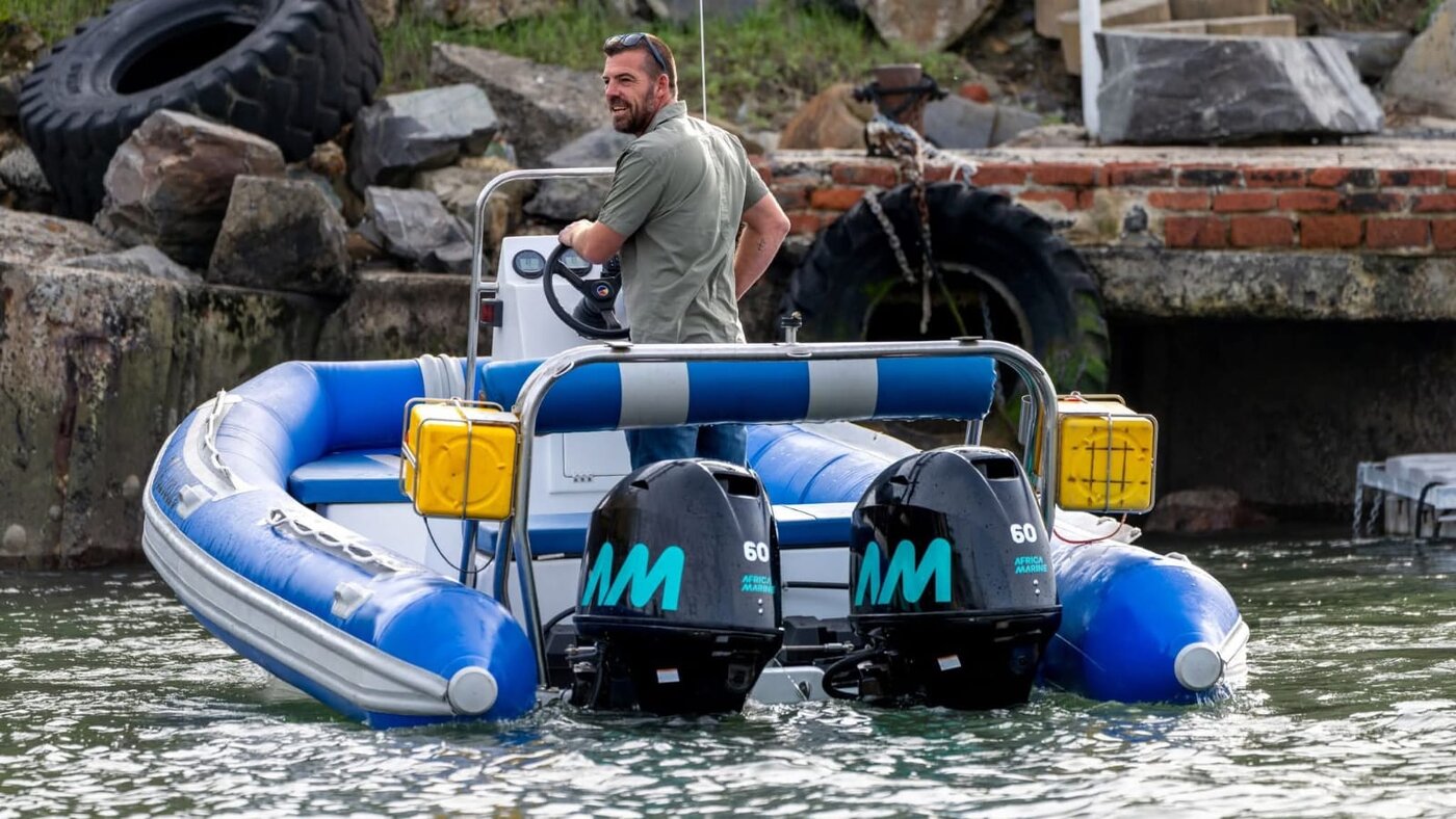 Twin-engine RHIB — out on the water